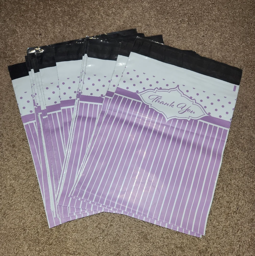 25 bags- Purple thank you 10 x 13 polymailers new